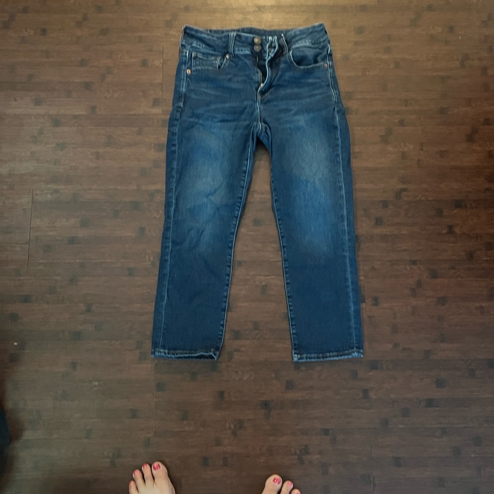 American Eagle Outfitters Straight Leg Blue Jeans Pair 3